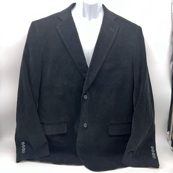 Rare Vintage Etienne Aigner Men's 100% Cotton Black Corduroy Blazer